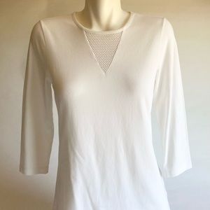 New E.L.I White Crew Neck 96% Cotton Top size S